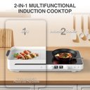 Ver imagem 2 de Gtkzw Cooktop de Indução Duplo 110v 1800w com Grill e Chapa Removível