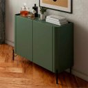 Ver imagem 1 de Buffet Mdf com Gaveta e Porta Lisa L98,5 X A81,5cm Musgo/preto F830l