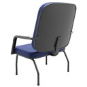 Ver imagem 6 de Kit 02 Cadeiras de Escritório Recepção com Braço Fixa Preta Magno P03 Vinil Azul - Lyam Decor