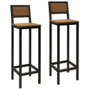 Ver imagem 1 de Conjunto de Banqueta Florença Estilo Industrial Gdecor - Assento Madeira