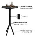 Ver imagem 5 de Mesa Bistro Alta Isabely Base Tubular 108x63cm Preto Artef