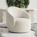 Ver imagem 1 de Poltrona Decorativa Giratória Saara Orgânica Sala de Estar Bouclê Off White - Desk Design