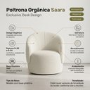 Ver imagem 3 de Poltrona Decorativa Giratória Saara Orgânica Sala de Estar Bouclê Off White - Desk Design