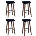 Ver imagem 1 de Kit 4 Banquetas Altas Quadradas Pés Madeira Paris:azul