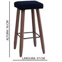 Ver imagem 3 de Kit 4 Banquetas Altas Quadradas Pés Madeira Paris:azul