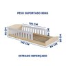 Cama com Colchão Solteiro Gazin Montessoriana Infantil Proteção Lateral Carvalho Branco Encanto - 4