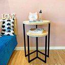 Ver imagem 1 de Duo Mesa de Canto Circular Style Industrial Natural e Preto