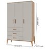Jogo de Quarto Infantil Emilly Off White Carvalho Roupeiro Cômoda Berço - 5