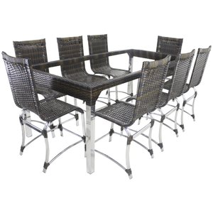 6 Cadeiras Haiti e Mesa de Jantar Haiti em Alumínio para Cozinha, Jardim, Edícula - Trama Original