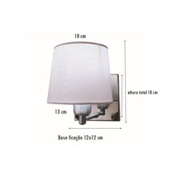 2 lustre parede interruptor acoplado inox cupula tecido - 4