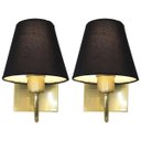 Ver imagem 1 de Kit 2 Lustre de Parede Arandela holandesa acabamento Dourado cúpula tecido preta