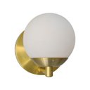 Ver imagem 2 de Lustre de Parede Arandela Mini Esfera Leitosa Fosca Base Dourada