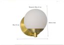 Ver imagem 3 de Lustre de Parede Arandela Mini Esfera Leitosa Fosca Base Dourada