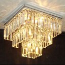 Ver imagem 2 de Lustre Tipo Plafon Placas de Cristal K9 Legitimos Quadrado 32x32cm 3 Andares
