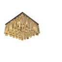Ver imagem 2 de Lustre Plafon Placas e Cristais Legitimos 30x30 Salas Quartos
