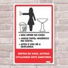 Placa Decorativa Sinalização Regras Banheiro Feminino-30X45Cm - 1