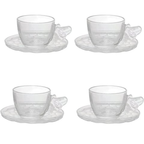 Jogo de 4 Xícaras para Chá Bee 200ml - Hauskraft