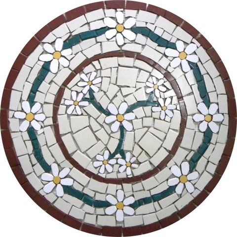 Mandala Mosaico Floral Venezia Cerâmico Tamanho 90cm