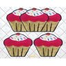 Jogo de Tapetes para Cozinha Cupcakes Bege com Pink - Frufru - 3 Peças - 1