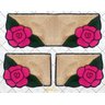 Jogo de Tapetes para Cozinha ou Quarto Rosas com Bege - 3 Peças Frufru - 1