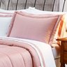 Kit Edredom 400 Fios Egípcio Dupla Face King Size Rosa 100% Algodão 3 Peças - 3