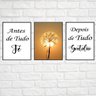 Conjunto Dequadros Decorativos com Frase Gratidao C/Moldura - 4