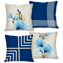 Ver imagem 1 de Kit com 4 Capas para Almofadas Decorativas Flor Azul