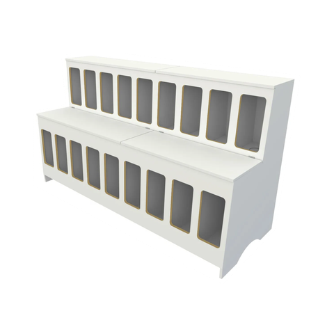 Expositor Dispenser de Ração Pet Box 18 com Vidro Mdf - Branco - Cód.518