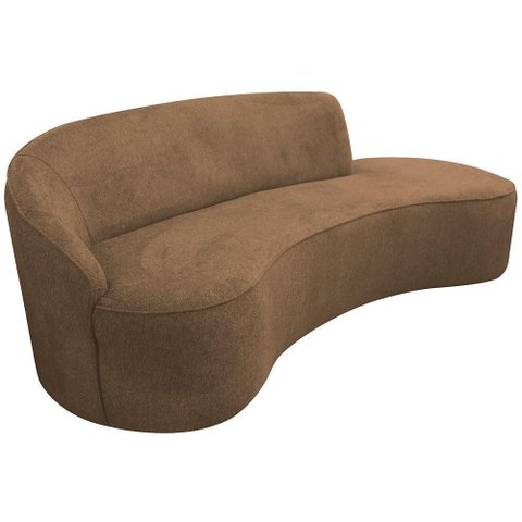 Sofá Curvo 03 Lugares 210cm Eron Braço Direito Linho Camel - Nexta Casa