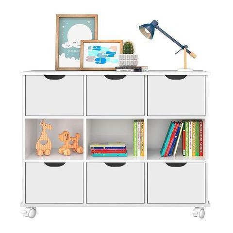 Nicho Organizador 6 Gavetas Branco Brilho - Qmovi