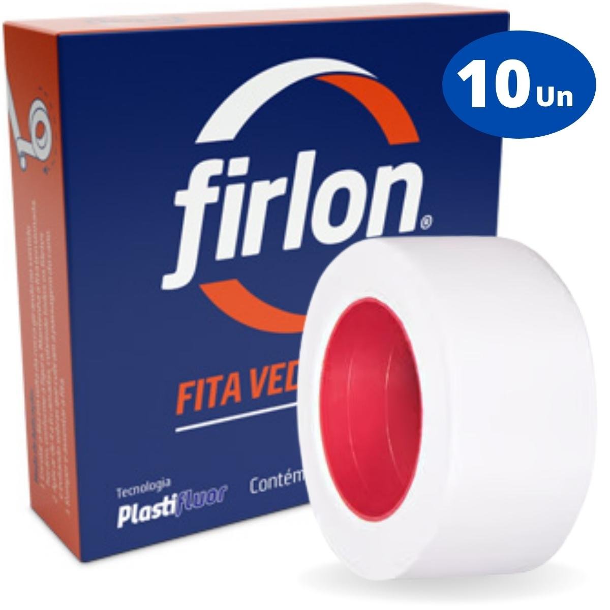 Fita Veda Rosca Teflon 12mm x 10m | Firlon | Kit 10 Un