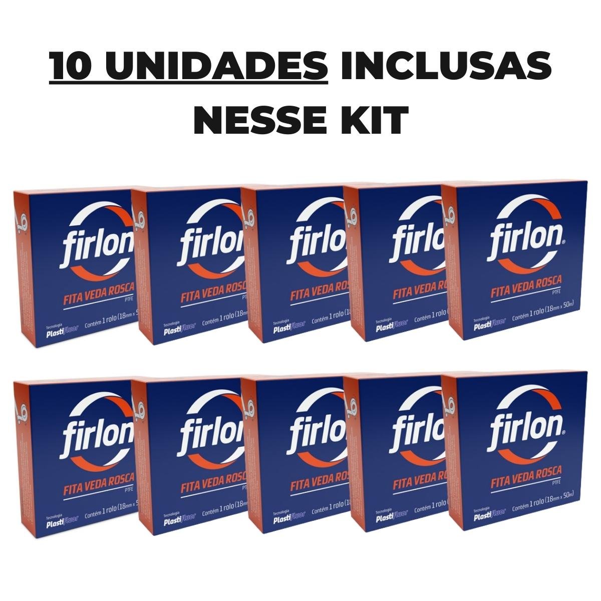 Fita Veda Rosca Teflon 12mm x 10m | Firlon | Kit 10 Un - 2