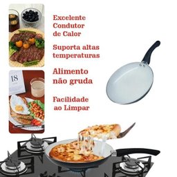 Frigideira Antiaderente Cerâmica 16cm Sem tampa Preto - 4