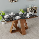 Ver imagem 3 de Mesa de Jantar Retangular 4 Lugares Moderna e Resistente:Preto