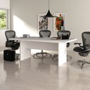 Ver imagem 4 de Mesa de Reunião para Escritório Home Office ME4119 MDP Rustico Branco - Gran Belo