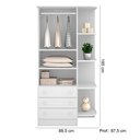 Ver imagem 3 de Quarto de Bebê Doce Sonho com Roupeiro 825 e Berço Simples 1 C/ Rodízios Qmovi Branco