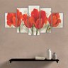 Quadros Decorativos Mosaico MDF Floral Flores Buquê de Tulipas Vermelhas 2 115x60cm - 5