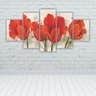 Quadros Decorativos Mosaico MDF Floral Flores Buquê de Tulipas Vermelhas 2 115x60cm - 2