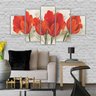 Quadros Decorativos Mosaico MDF Floral Flores Buquê de Tulipas Vermelhas 2 115x60cm - 8
