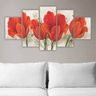 Quadros Decorativos Mosaico MDF Floral Flores Buquê de Tulipas Vermelhas 2 115x60cm - 7