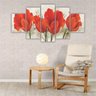 Quadros Decorativos Mosaico MDF Floral Flores Buquê de Tulipas Vermelhas 2 115x60cm - 3