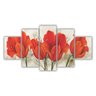 Quadros Decorativos Mosaico MDF Floral Flores Buquê de Tulipas Vermelhas 2 115x60cm - 1