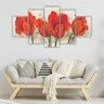 Quadros Decorativos Mosaico MDF Floral Flores Buquê de Tulipas Vermelhas 2 115x60cm - 6