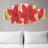 Quadros Decorativos Mosaico MDF Flores Lírios Vermelhos 115x60cm - 9