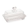 Manteigueira de Cristal Com Tampa Coração Transparente Lyor - 1