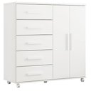 Ver imagem 4 de Guarda Roupa Casal Doble 08 Portas com Espelho e Cômoda Toronto Branco - Móveis Albatroz