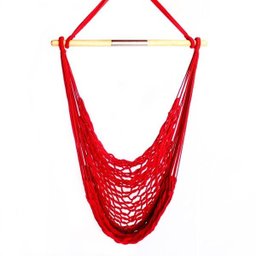 Rede Cadeira Trançada Vermelho - 1