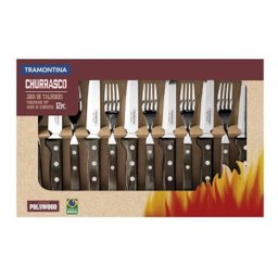 Jogo Talheres Jumbo Churrasco Inox Castanho 12pç 21198976 - 3