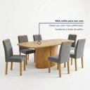 Ver mais imagens de Conjunto de Mesa de Jantar 6 Lugares 180x90cm MDF Cinamomo e Cinza
