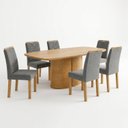 Ver imagem 2 de Conjunto de Mesa de Jantar 6 Lugares 180x90cm MDF Cinamomo e Cinza